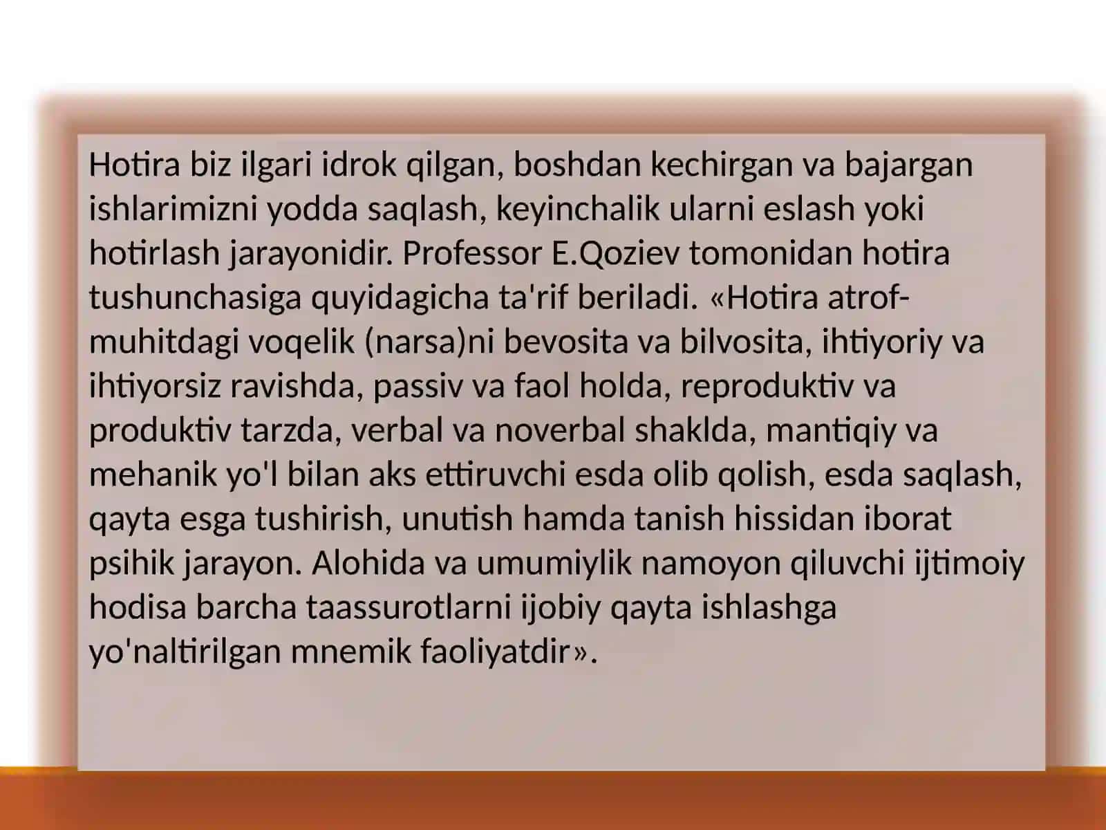 Xotiraturlarivauningjarayonlari 3