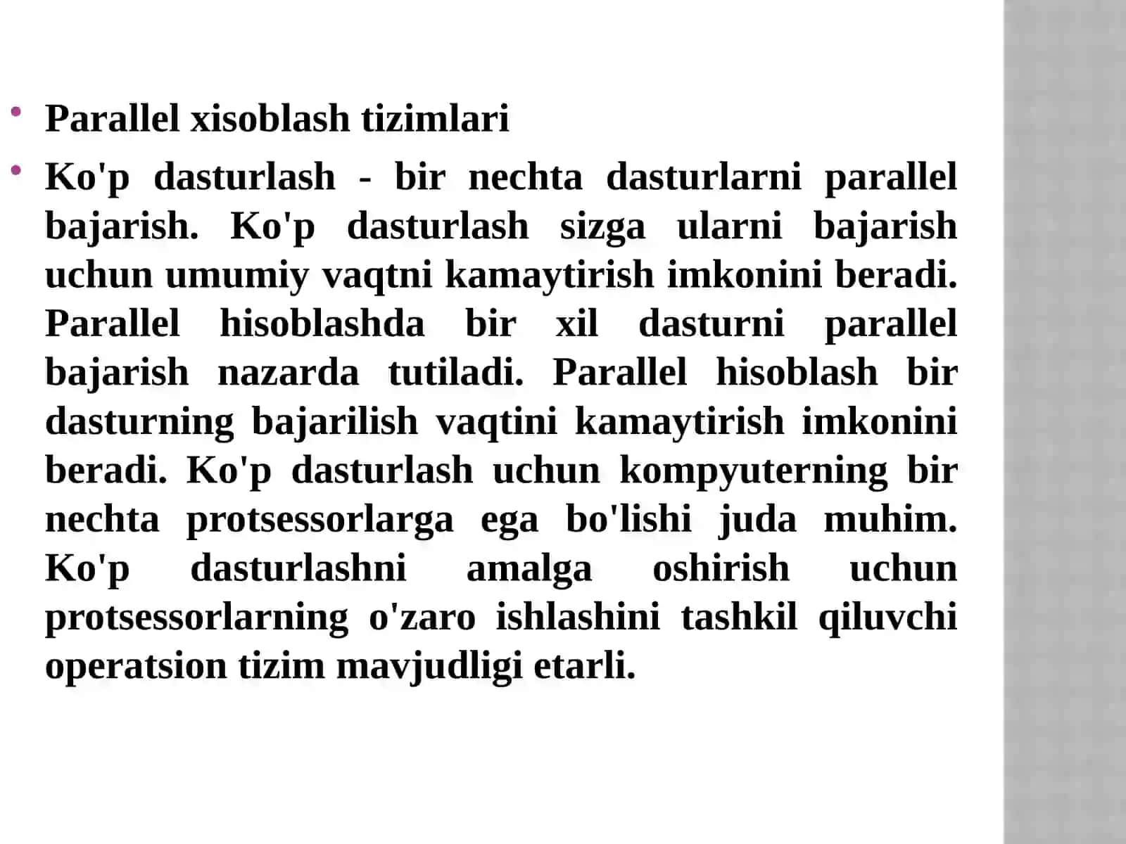 Parallelkompyuterlarning dasturiy ta’minoti 3