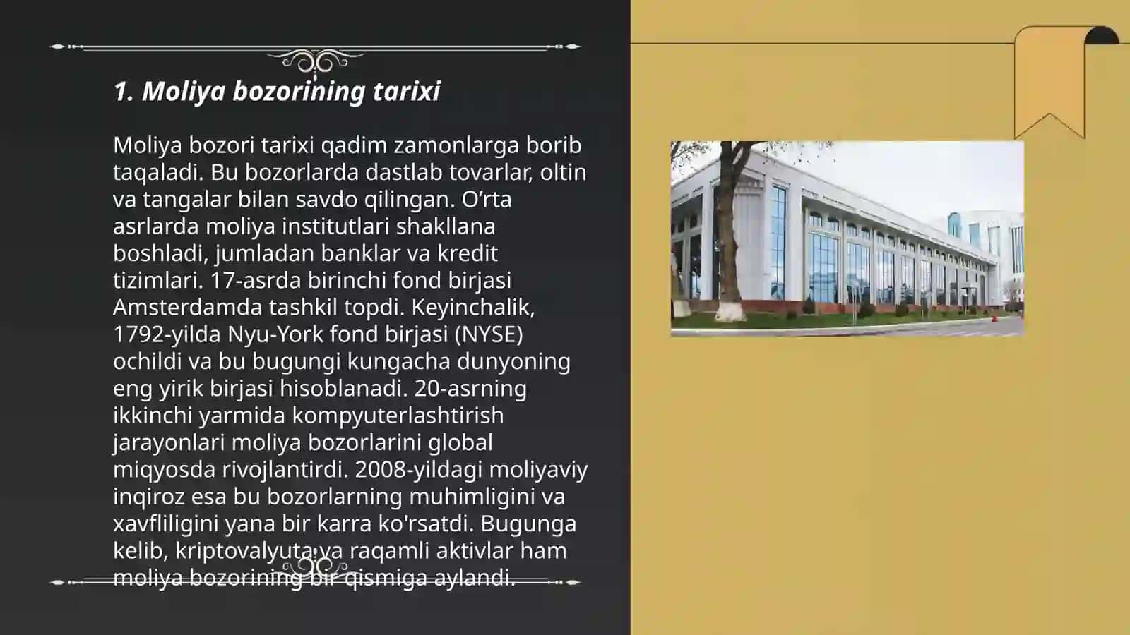 Moliya bozor statistikasi 3