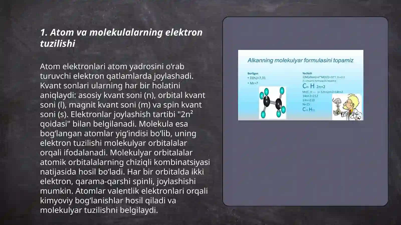 Kimyoviy birikmalarning elektron tuzilishi va xossalari 3