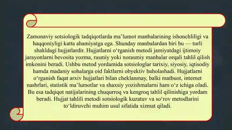 Hujjatlarni o‘rganish metodi 3