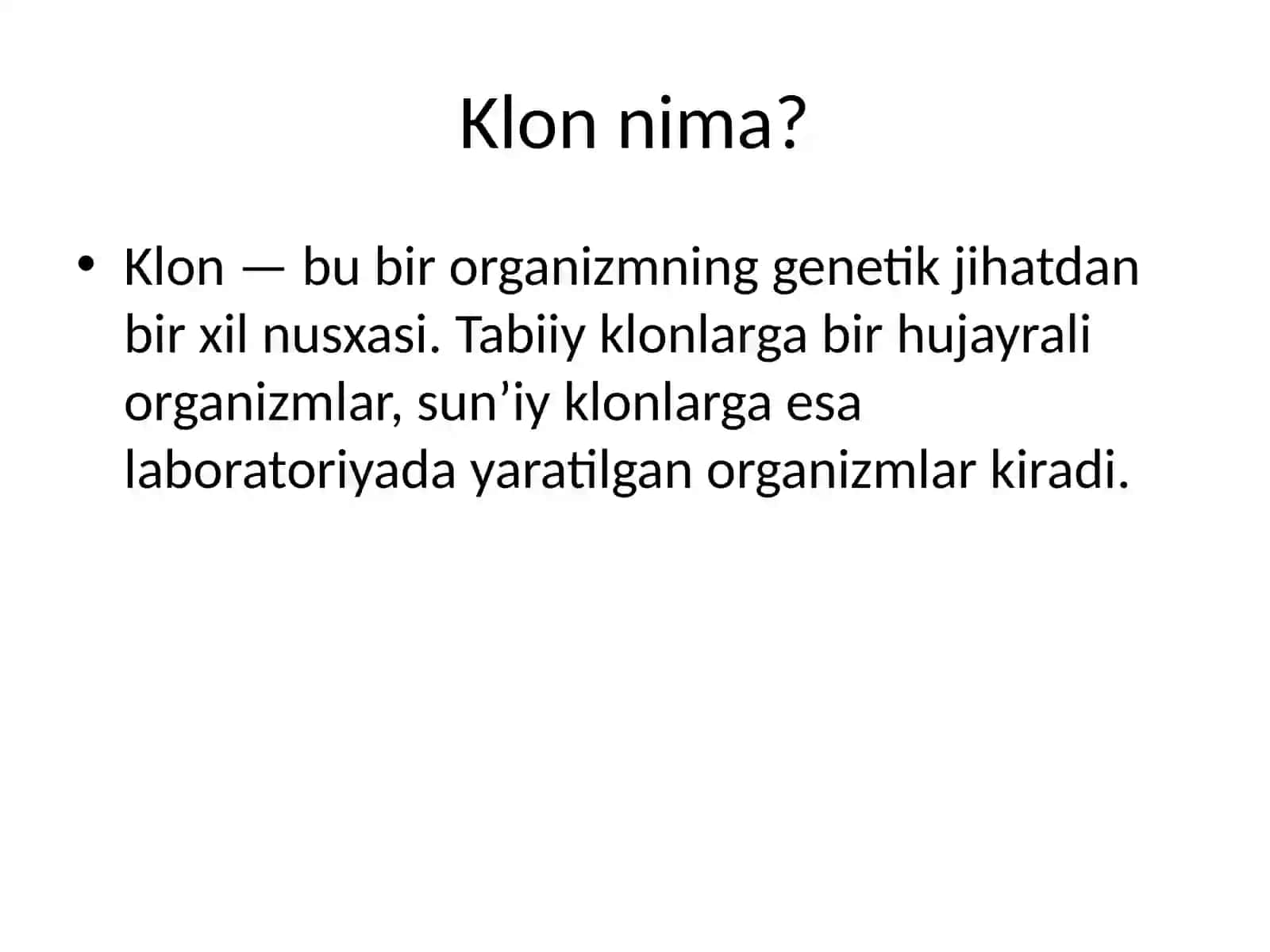 Klonlar, klonlashtirish, klinik ahamiyati 3