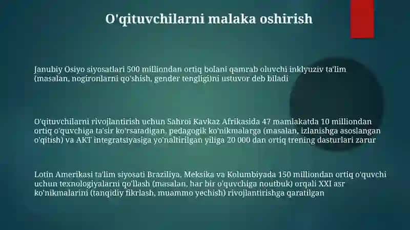 Rivojlangan davlatlarda ta'lim siyosati yoʻnalishlari 3