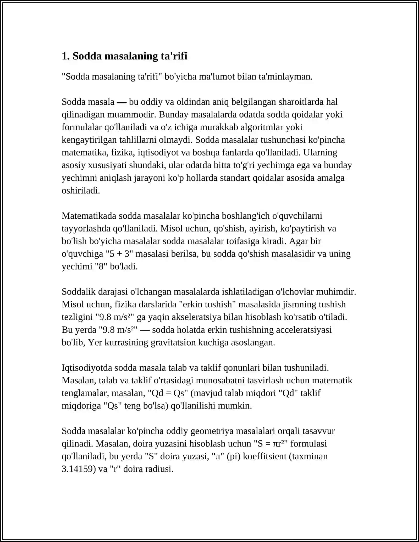 SODDA MASALA TUSHUNCHASI 3
