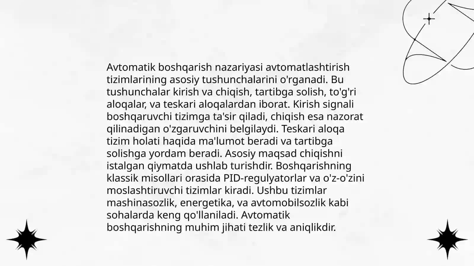 Avtomatik boshqarish nazariyasi 3