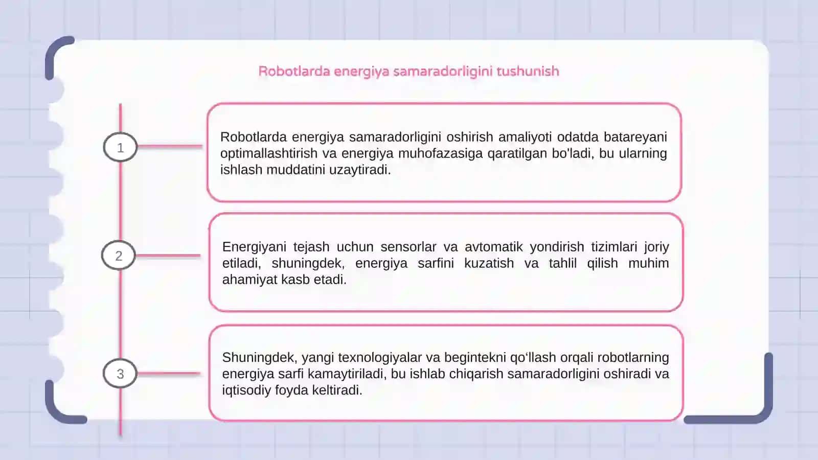 Robotda energiya samaradorligini oshirish amaliyoti 3