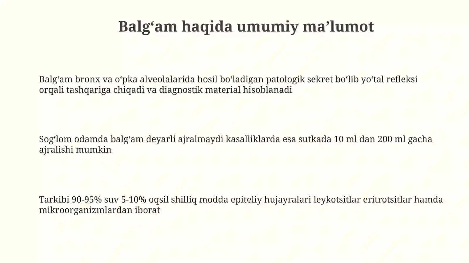Balgʻamni laborator tahlili 3