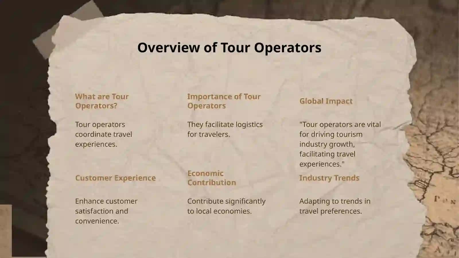 TOUR OPERATORS' PRODUCTS AND SERVICES 3