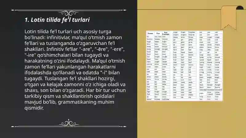 Lotin tilida fe'llar 3
