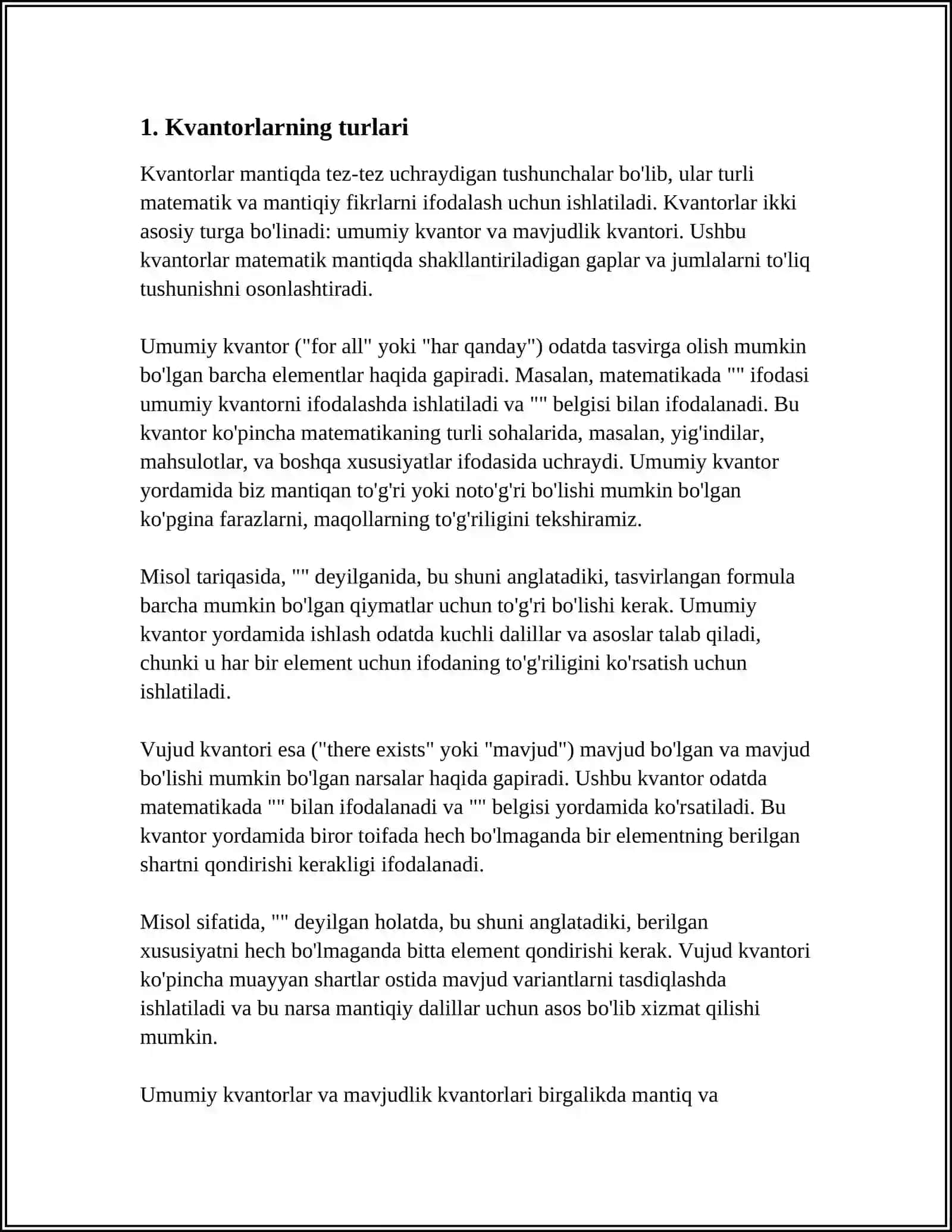 KVANTORLAR HAQIDA TUSHUNCHA VA ULARNING TATBIQI 3