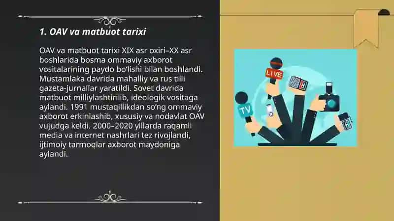 OAV va matbuot tarixi 3
