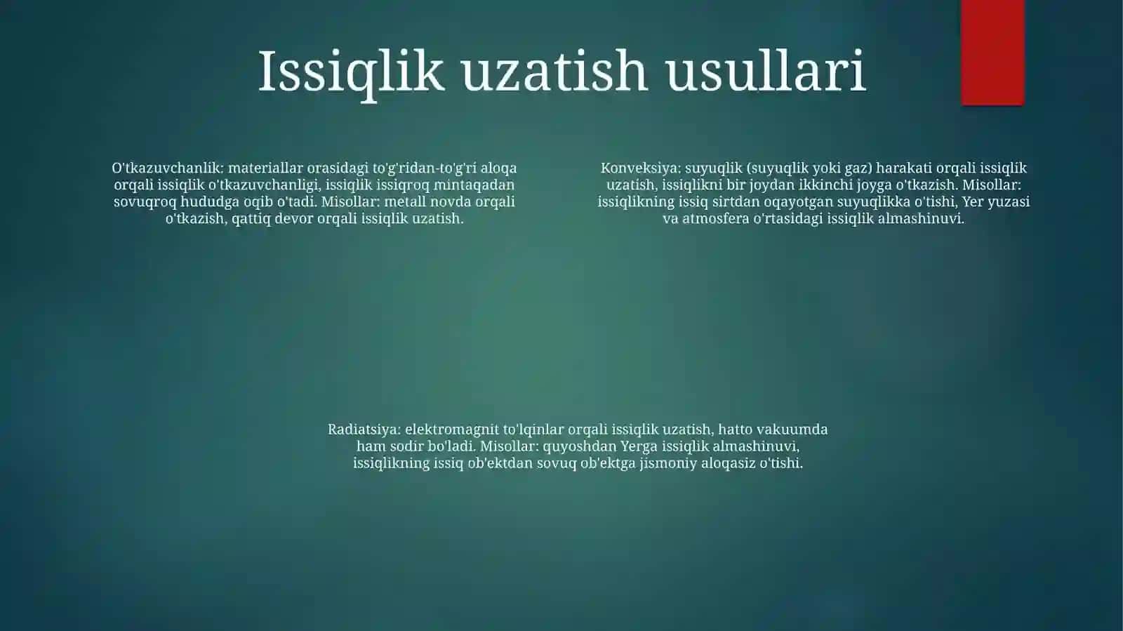 Issiqlik Uzatish Koeffitsiyenti 3