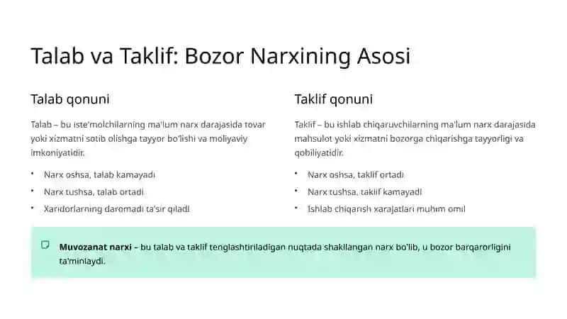 Bozor Narxining Shakllanish Mexanizmi 3