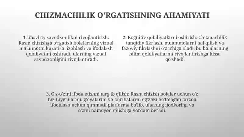 Rasm Mashg'Ulotlarini Tashkil Etish 3