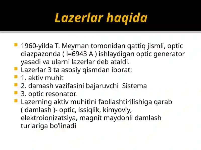Qattiq jismlilazerlar 3