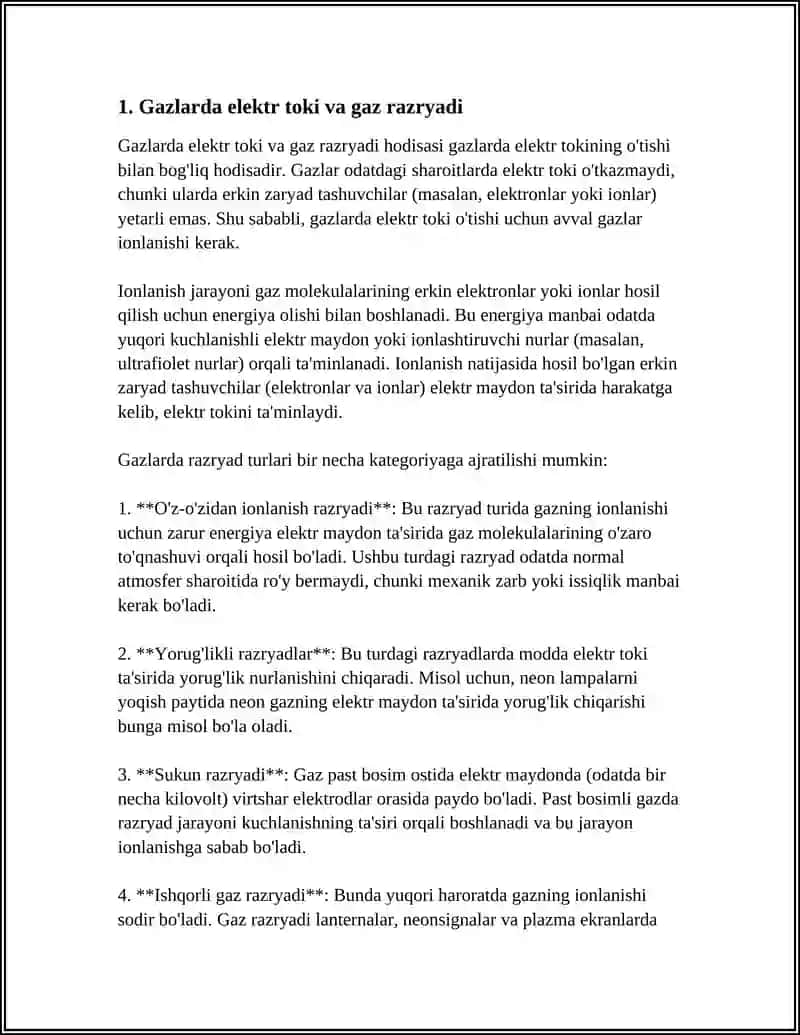 GAZLARDA ELEKTR TOKI GAZ RAZRYADI 3