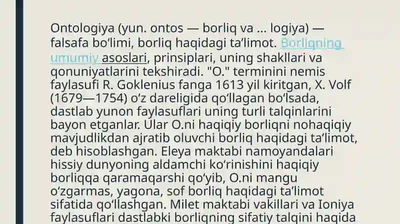 Ontologiya va uning umumiy asoslari 3