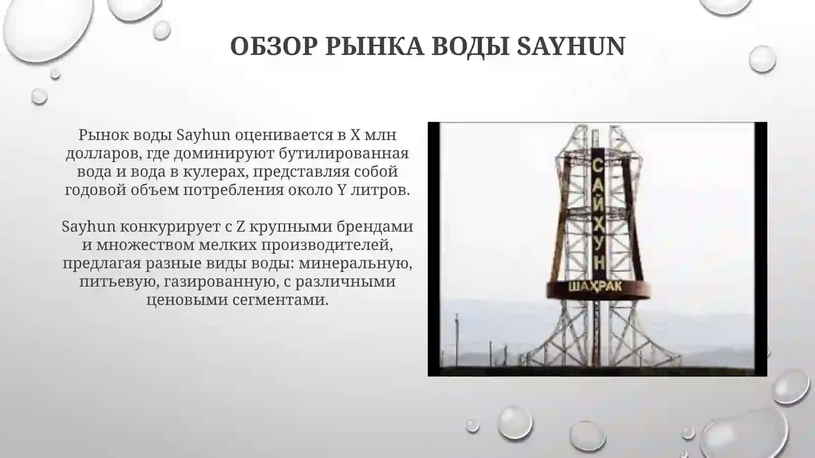 Экономический анализ производства SAYHUN воды 3