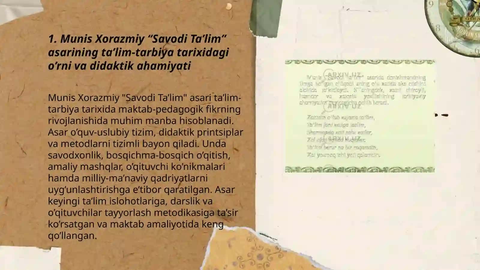 MUNIS XORAZMIYNING “SAVODI TA’LIM” ASARI 3