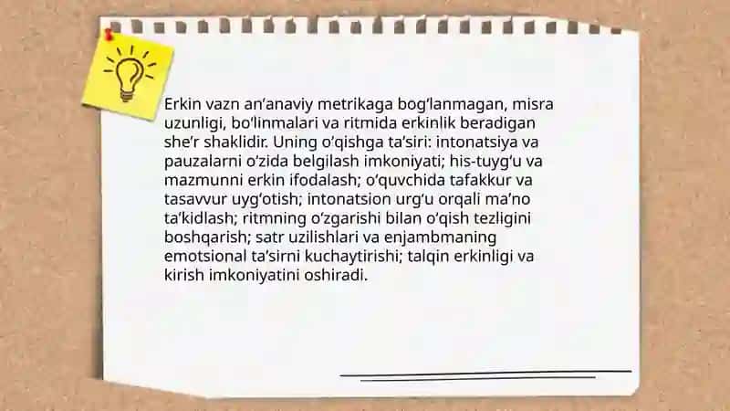 Erkin vazndagi sheʼrlarni oʻqish 3