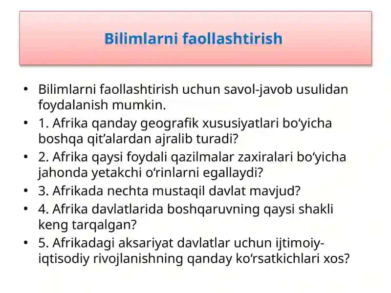 Afrikaning geografik xususiyatlari 3
