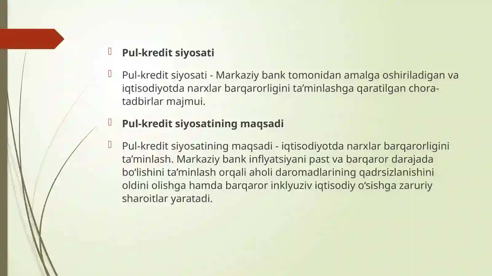 Markaziy bankning pul, kreditsiyosati 3