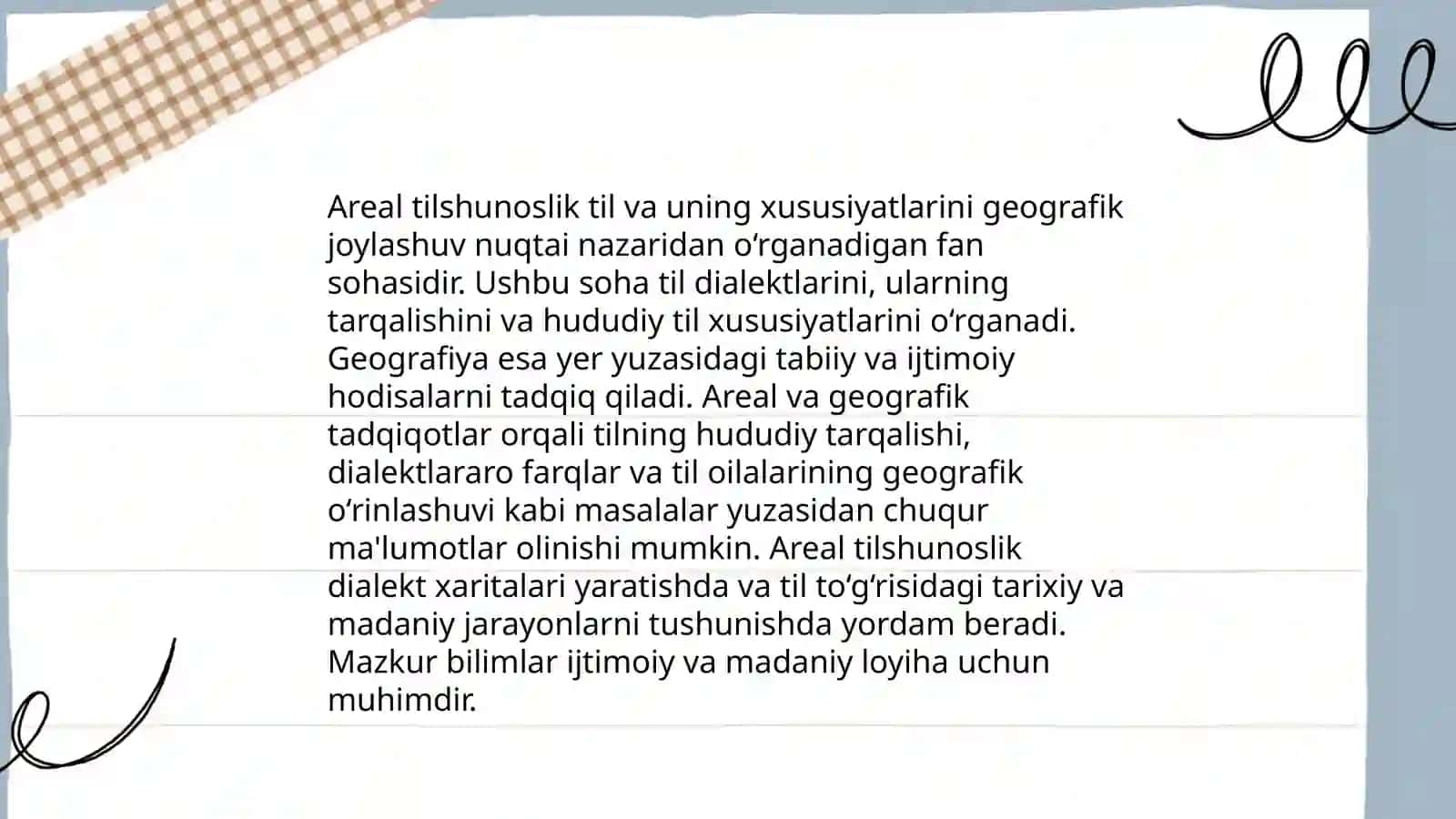 Reja: Areal tilshunoslik va geografiya 3