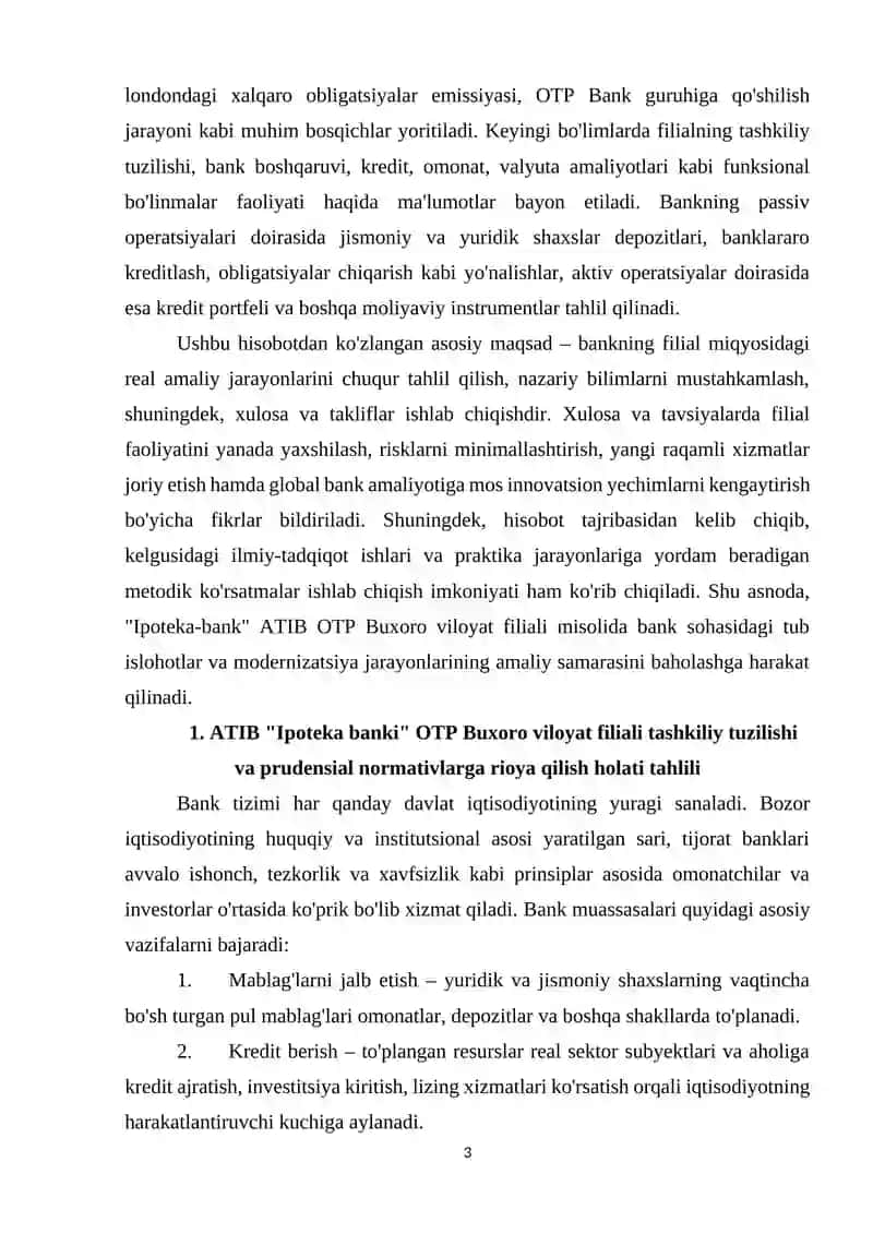 Ipoteka banki amaliyot hisoboti. 3