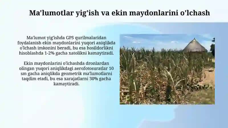 Ma'lumotlar yig'ish va ekin maydonlarini o'lchash 3