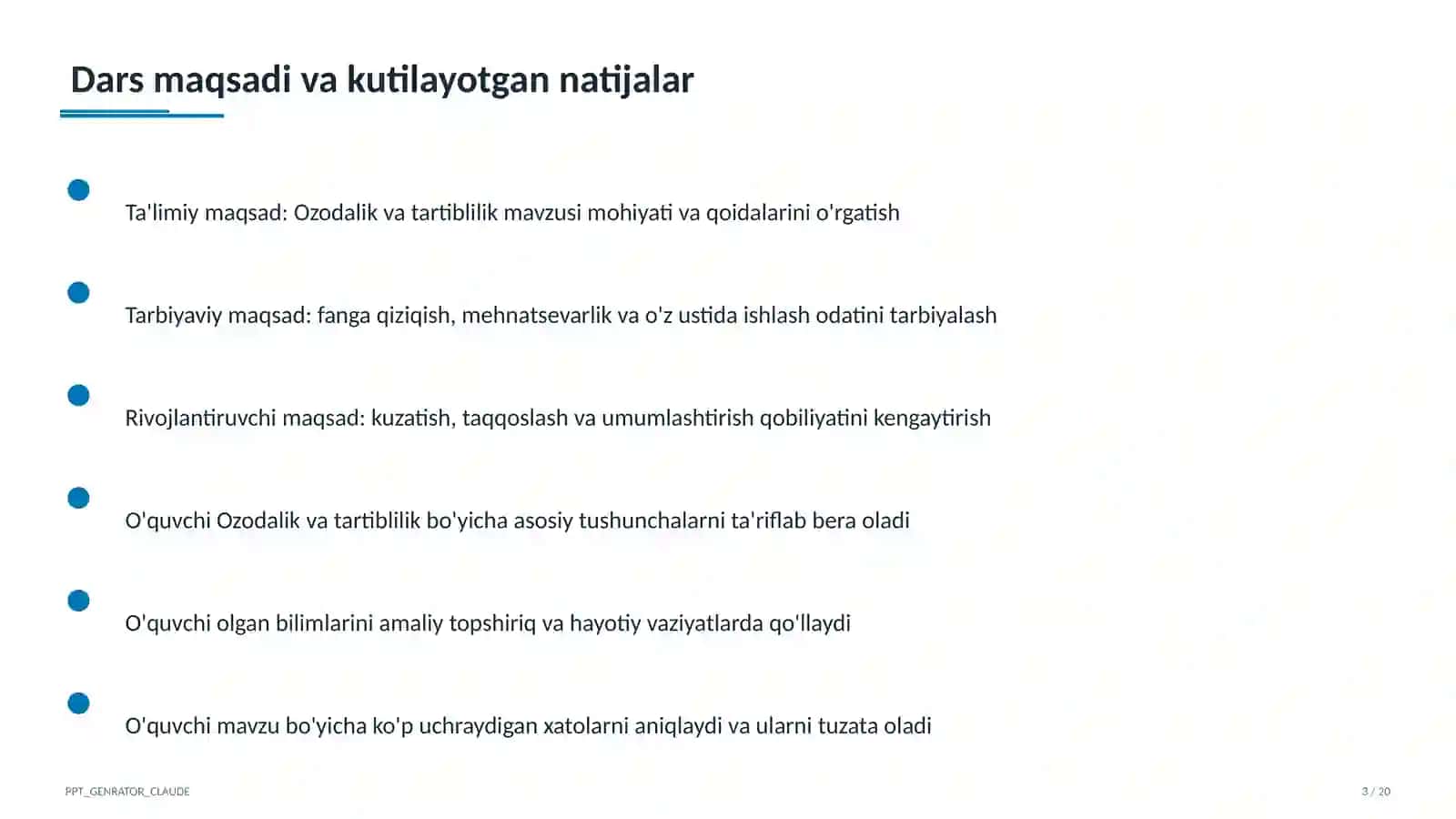 Ozodalik va tartiblilik (1-sinf) 3