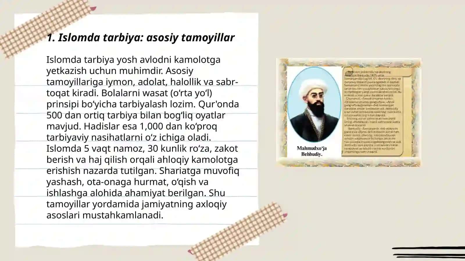 Islom dini va o'zbekona tarbiya 3