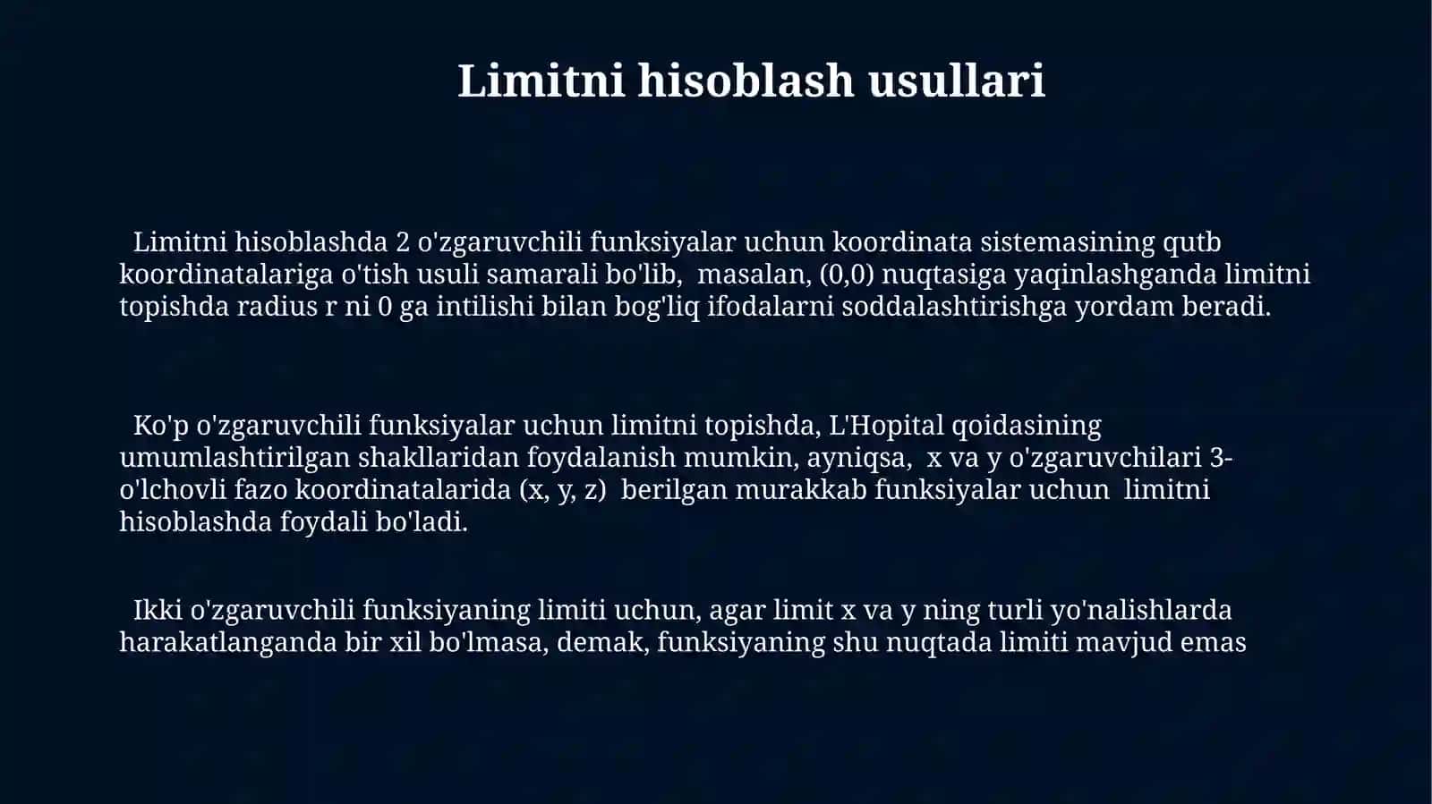 Funksiyaning ketma-ketligi va limiti 3