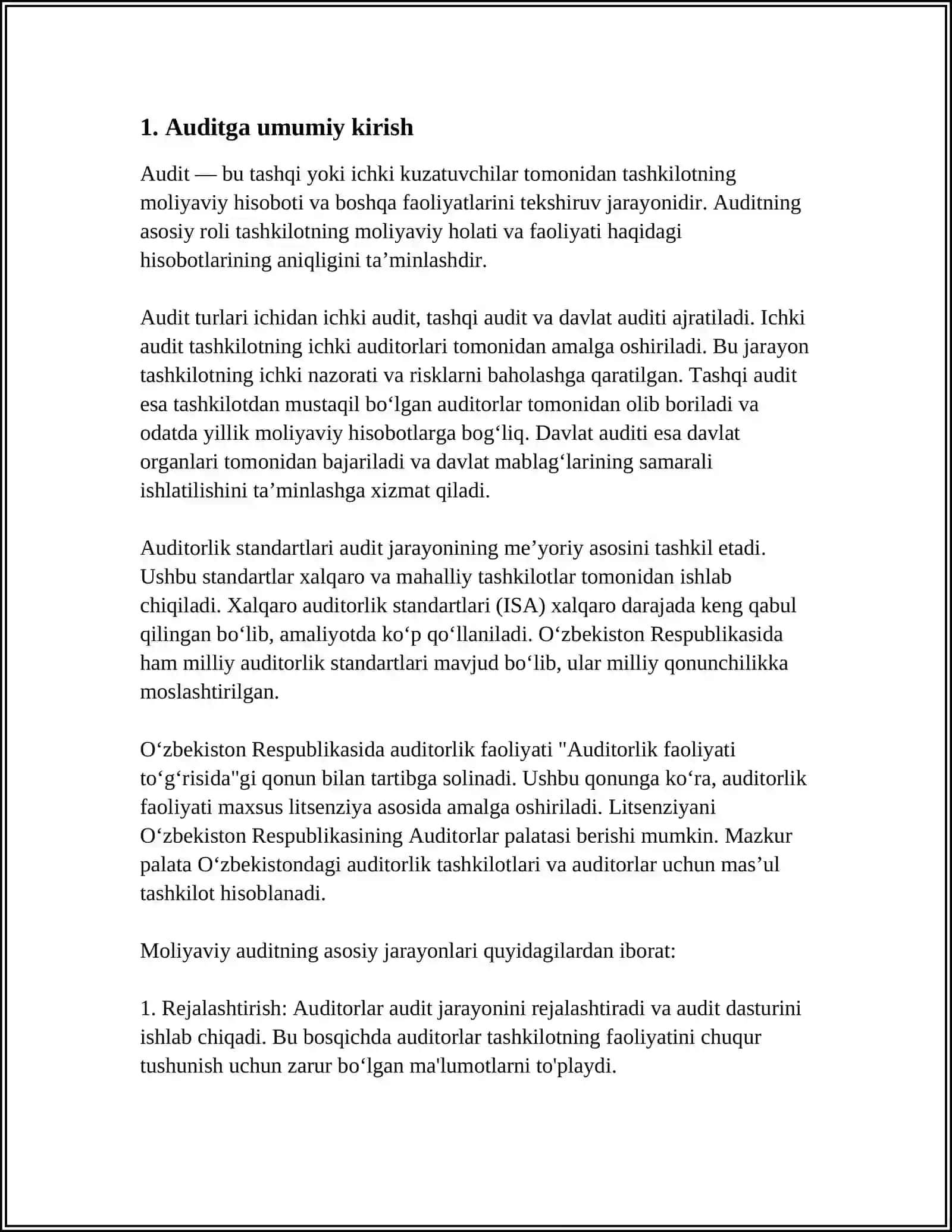 AUDITGA UMMUMIY TARAF 3