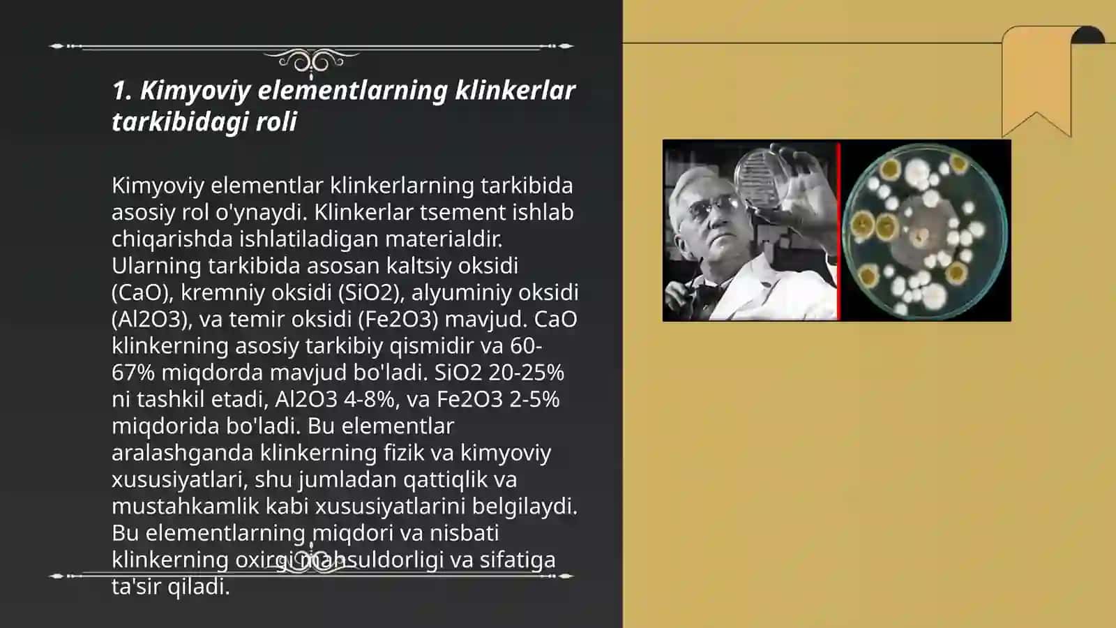 Klinkerning kimyoviy va minerologik tarkibi 3