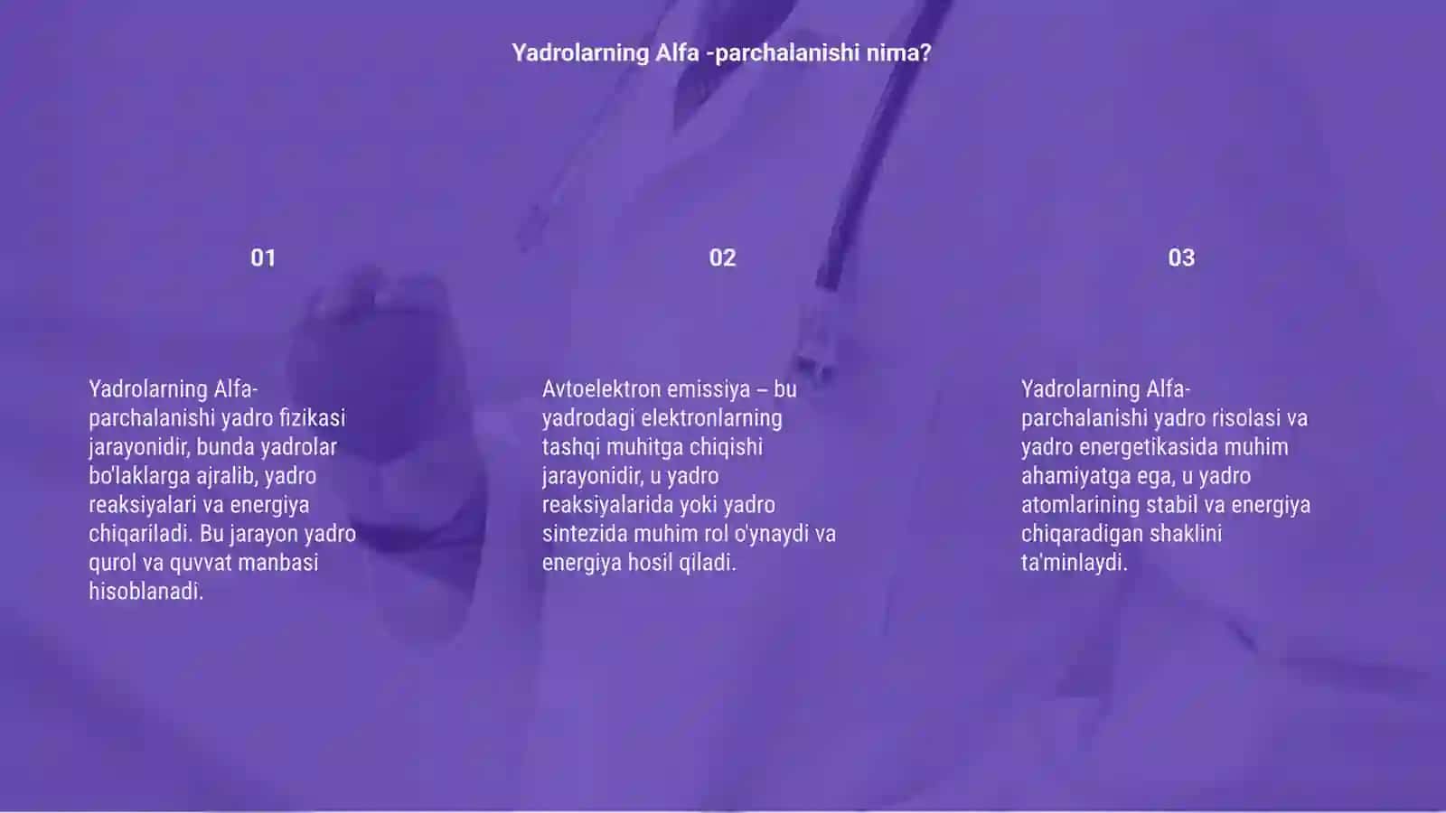 Yadrolarning Alfa-parchalanishi 3