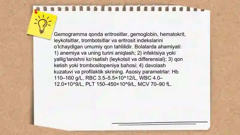 Bolalar organizmida gemogramma va uning interpritatsiyasi 3