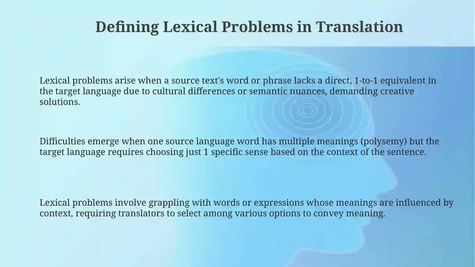 Lexical Challenges in Translation 3