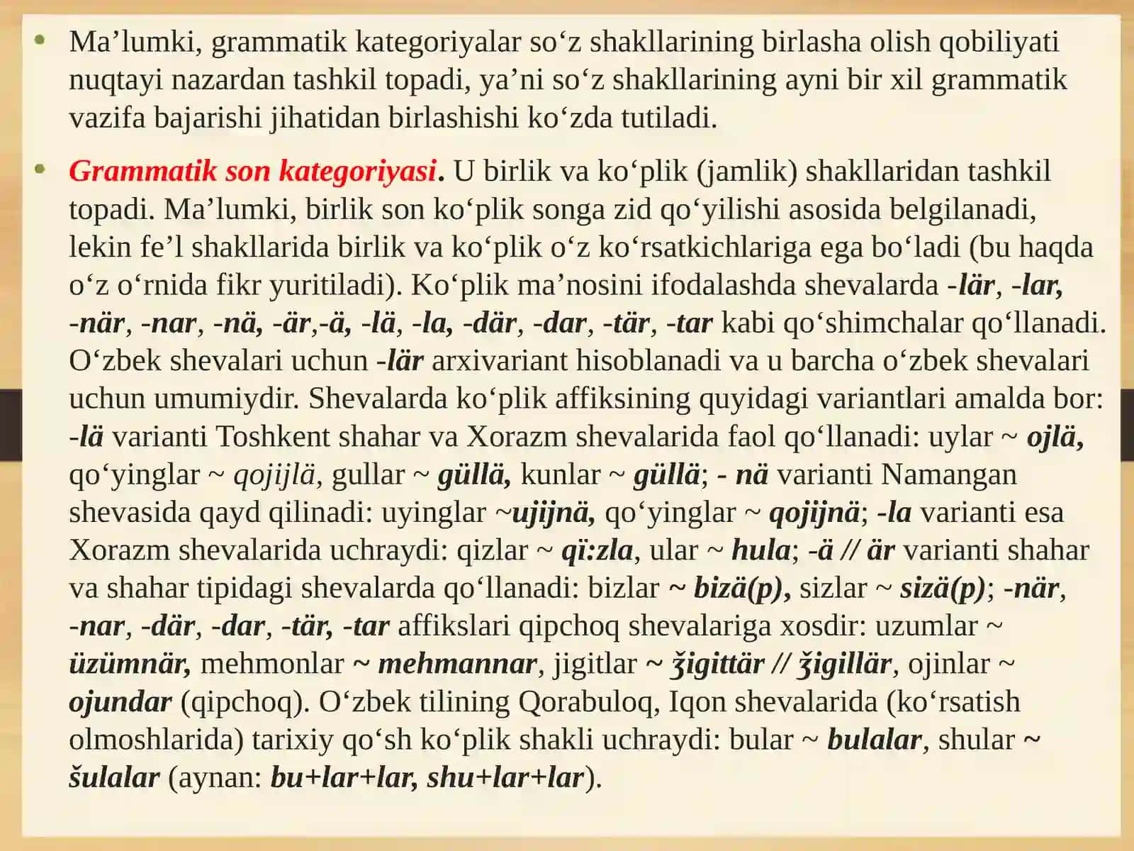 O‘ZBEK SHEVALARI MORFOLOGIYASI 3