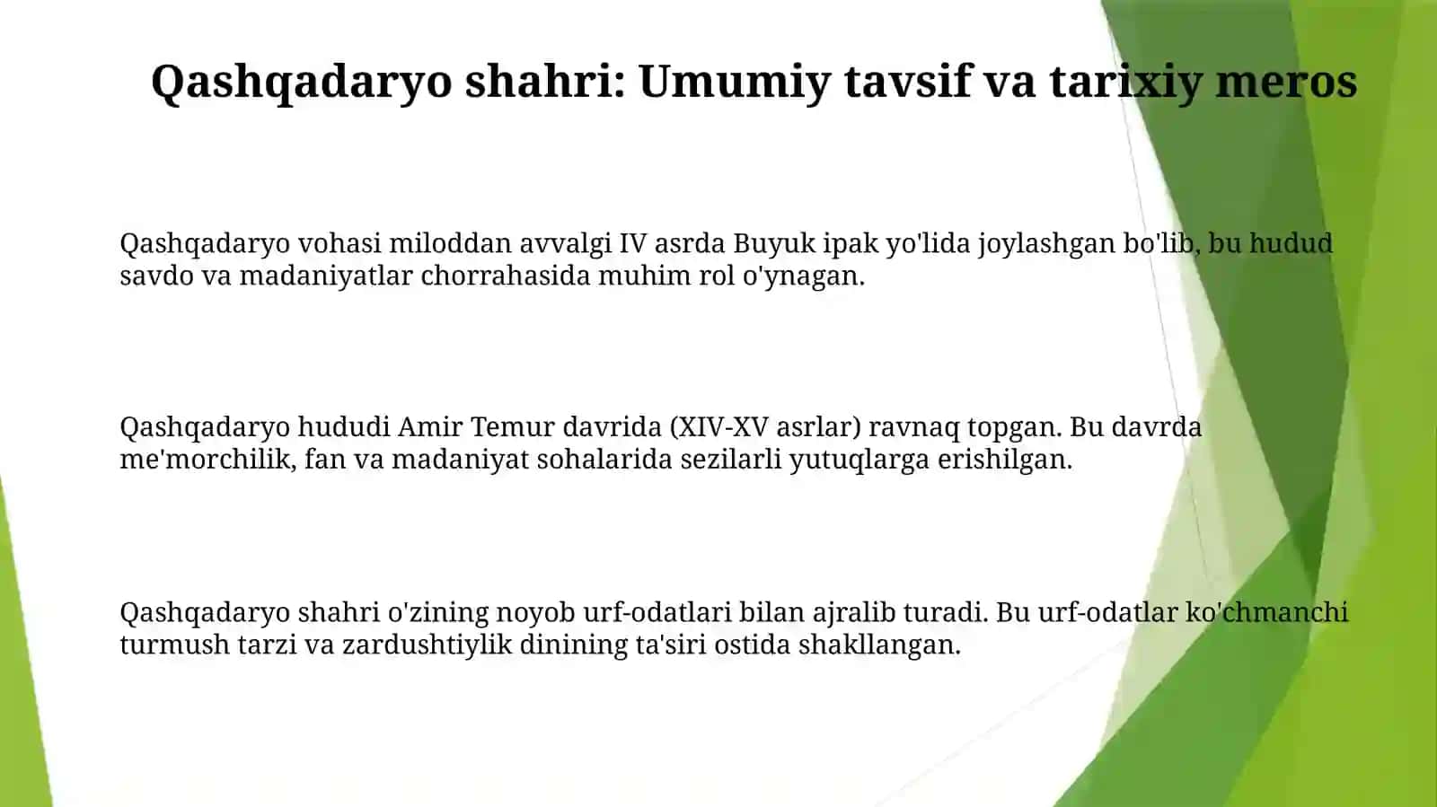Qashqadaryoshahri,uningmadaniyativaoʻzbekolimlari 3
