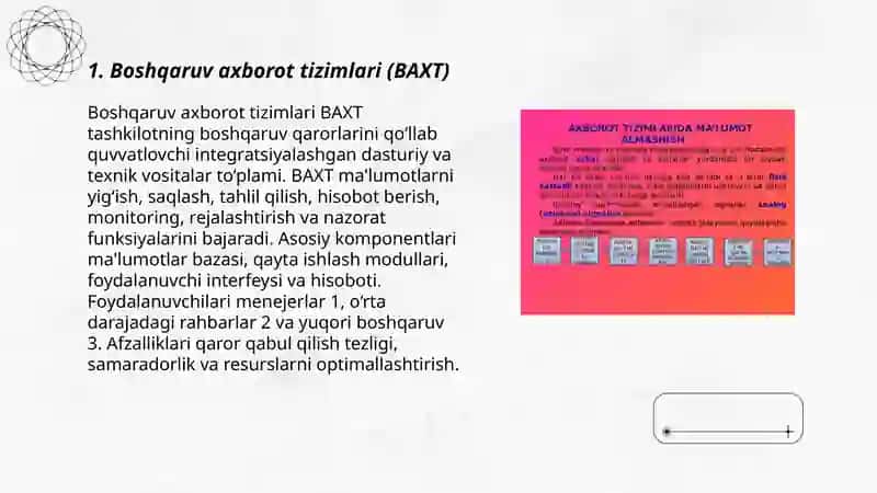 Boshqaruv axborot tizimlari (BAXT) 3