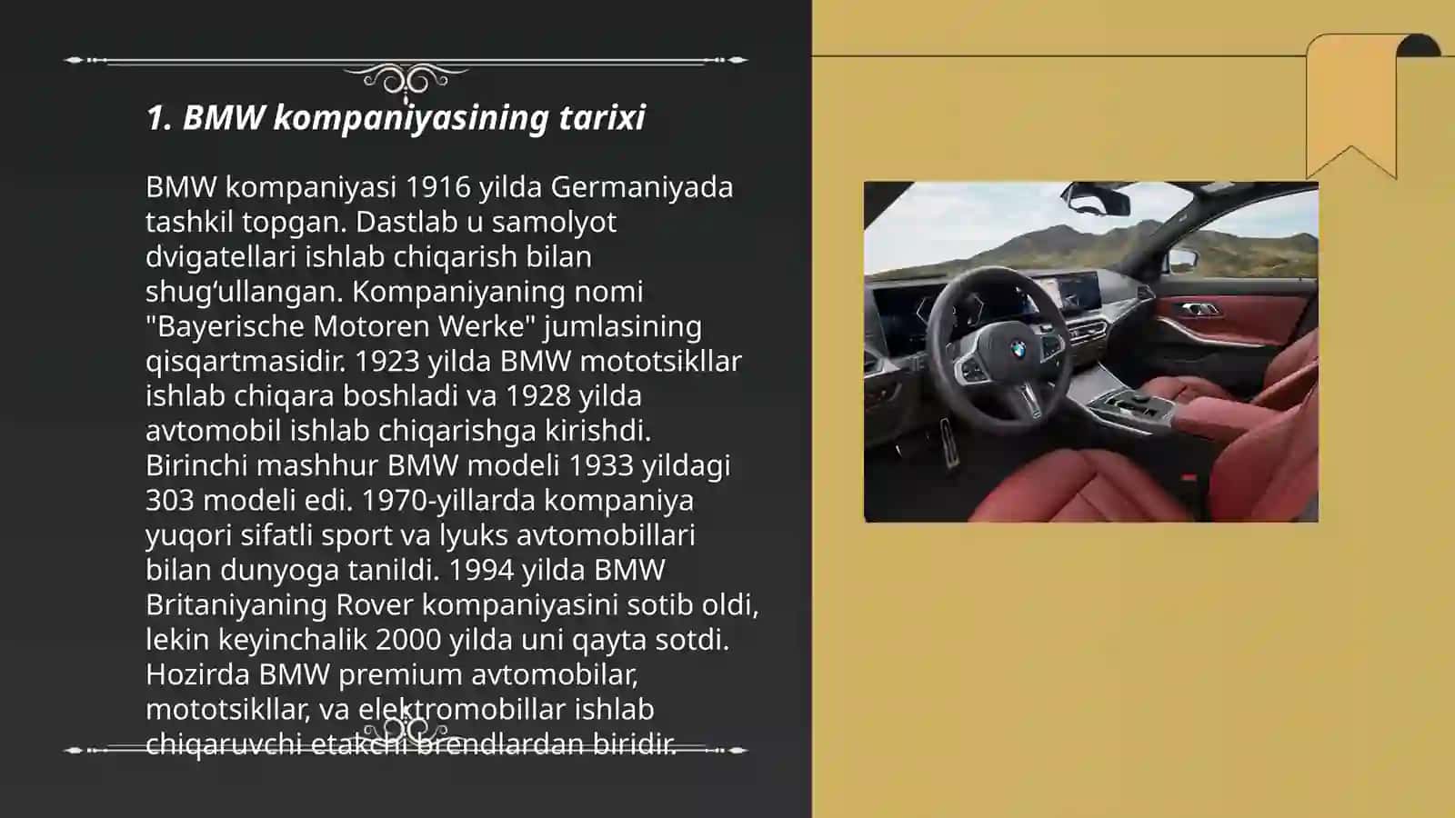 BMW kompaniyasi haqida Franchayiz 3