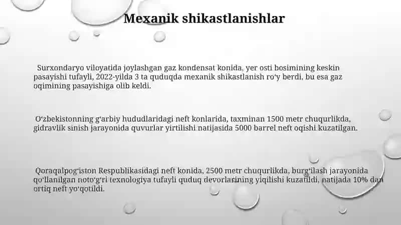 Neft va gaz toplamlarining buzilishi 3