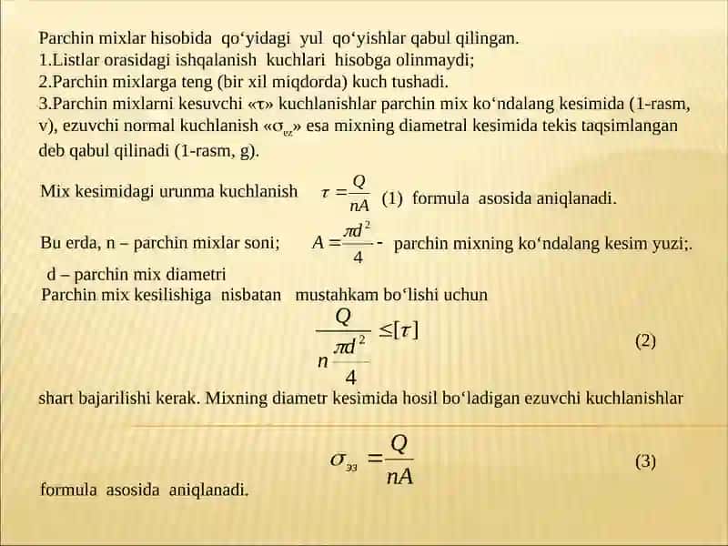 Parchin mixli birikmalar hisobi 3
