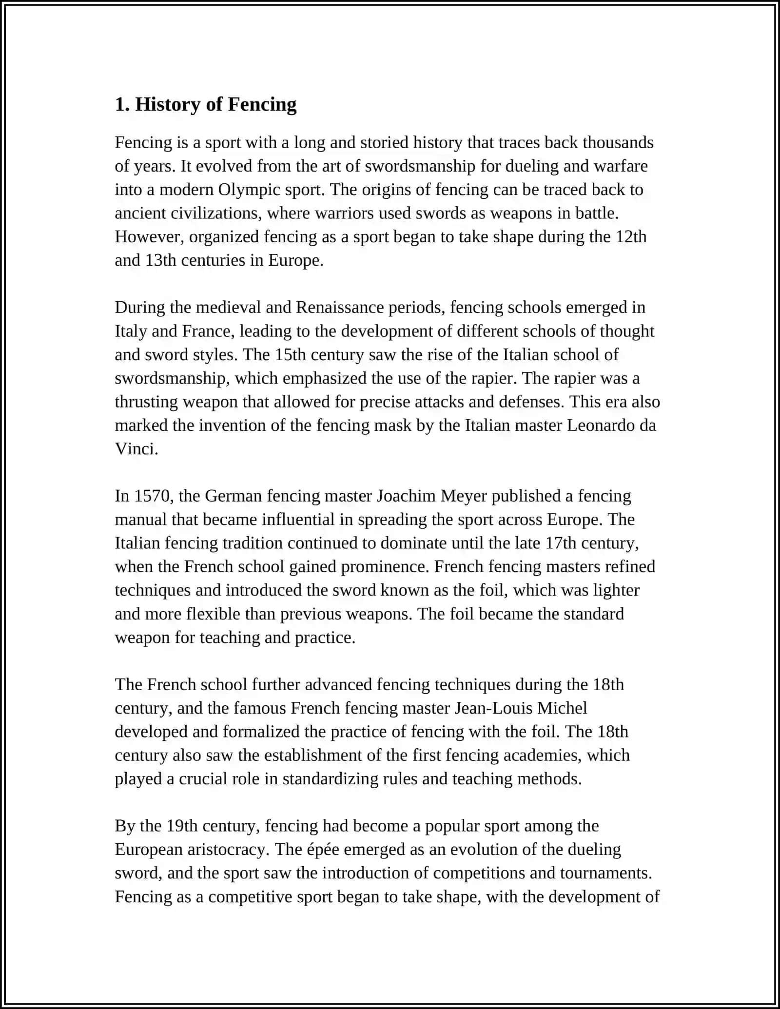 Fencing History 3