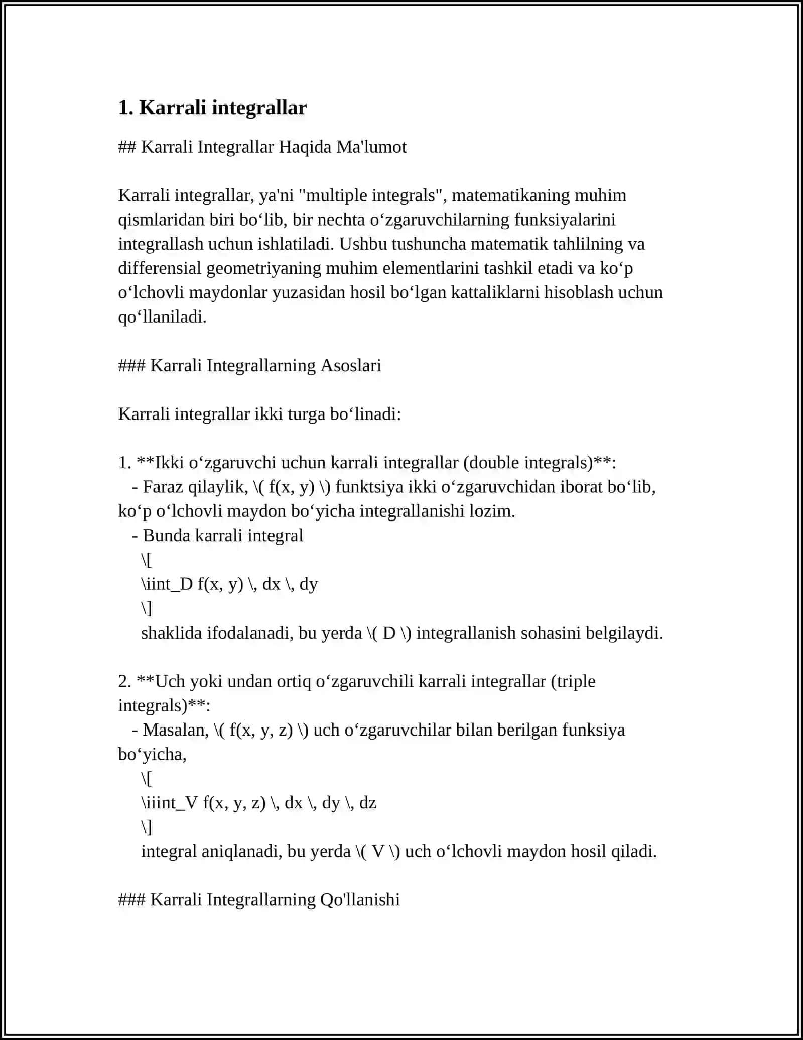 KARRALI,EGRI CHIZIQLI VA SIRT INTEGRALLARI 3