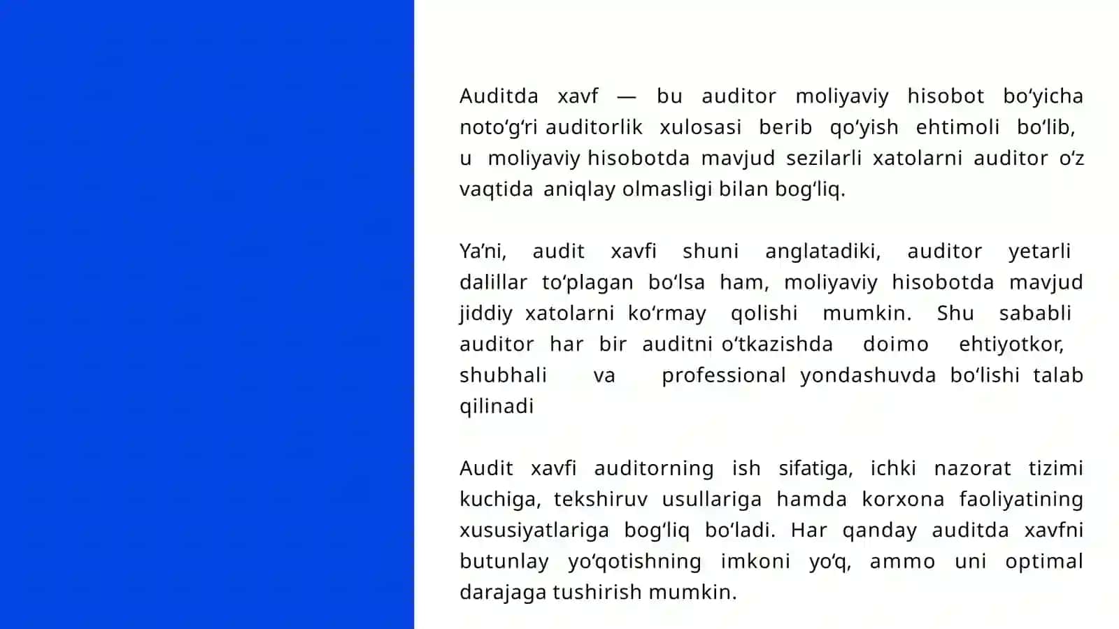 AUDITDA XAVFLARNI BAHOLASH USULLARI 3