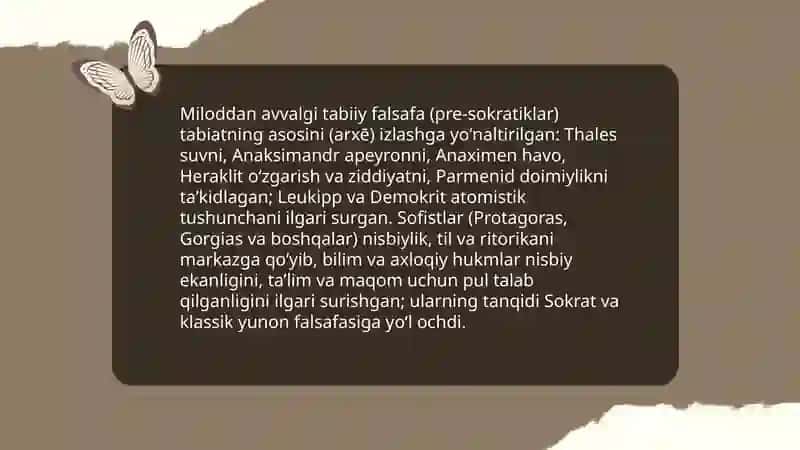 Falsafiy tafakkur taraqqiyoti bosqichlari: Gʻarb falsafasi 3