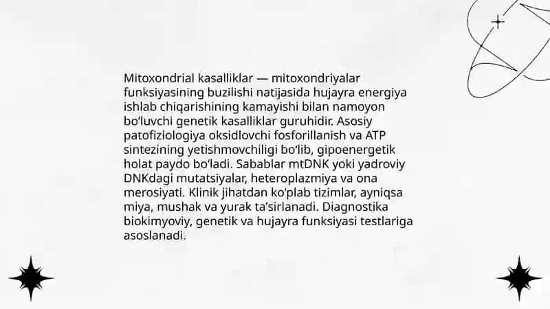 Mitoxondrial kasalliklar 3