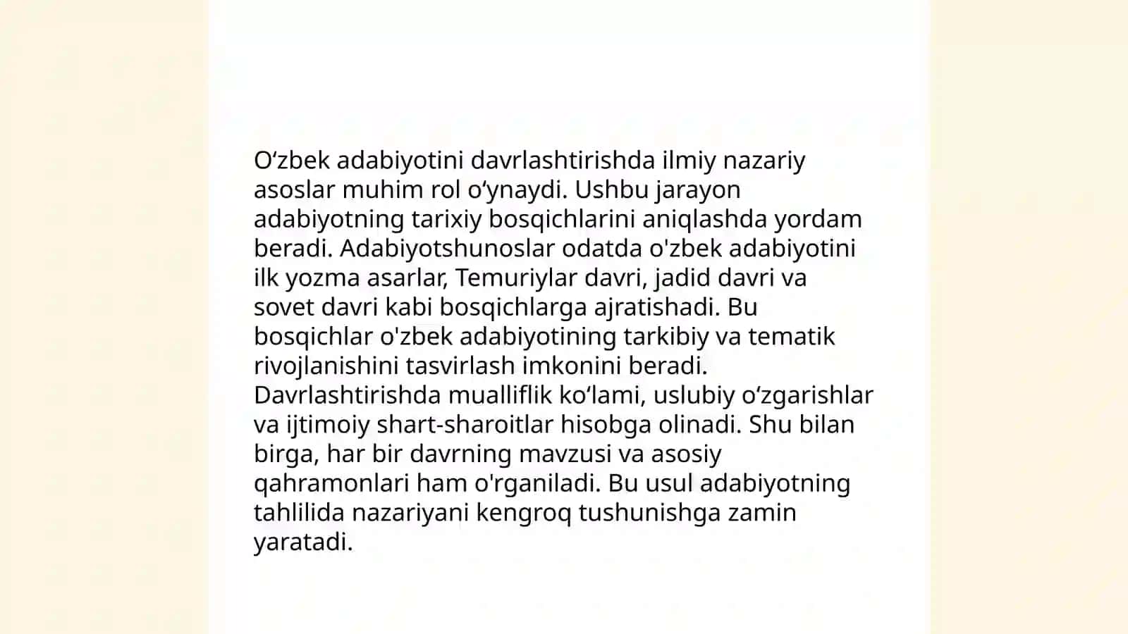 Oʻzbek adabiyotini davrlashtirish muammosi va qarashlar 3