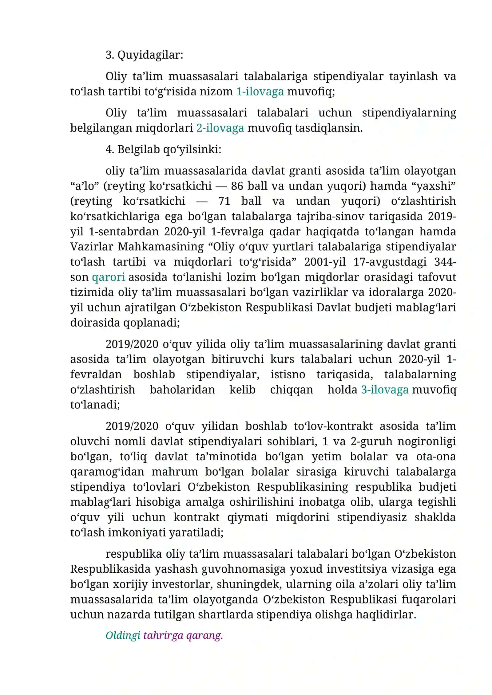 Stipendiyalar miqdori 3